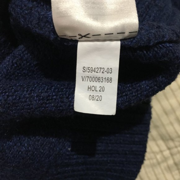 Banana Republic Eco Sweater Navy Blue knit long sleeve Size Medium RN 54023. - Picture 5 of 6